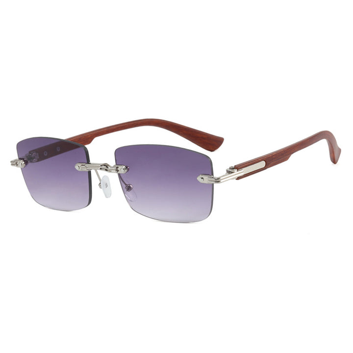 Women square sunglasses with wooden frame and gradient lenses Stornfield