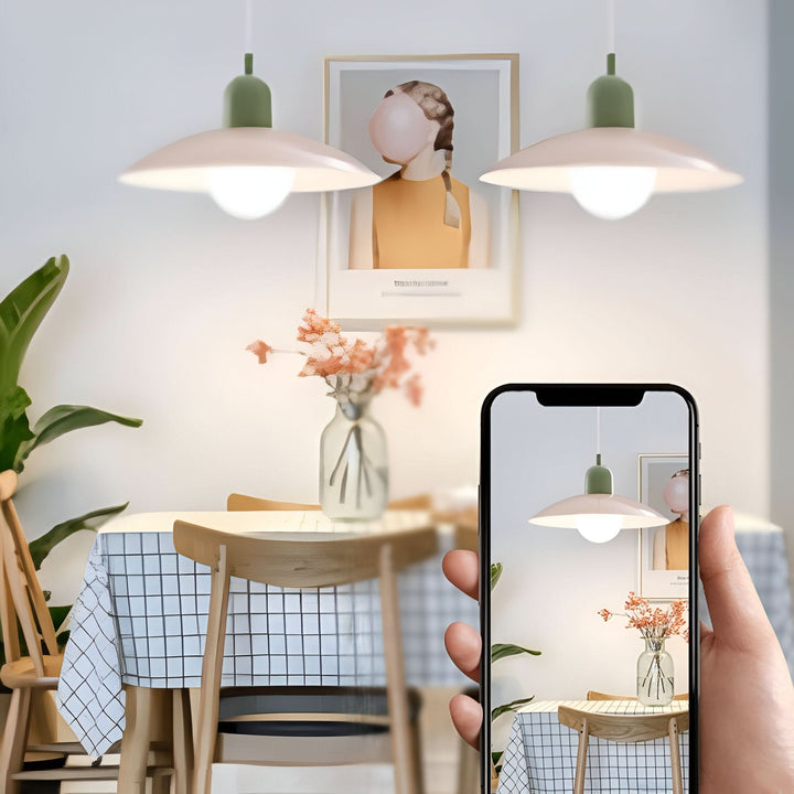 Stornfield | Modern Macaron Bauhaus Pendant Light – Iron Shade