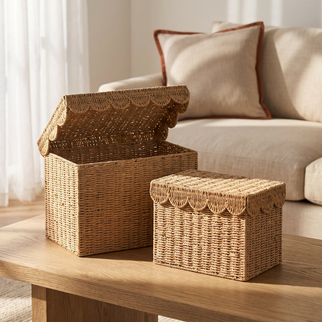 Playful storage basket with lid Stornfield