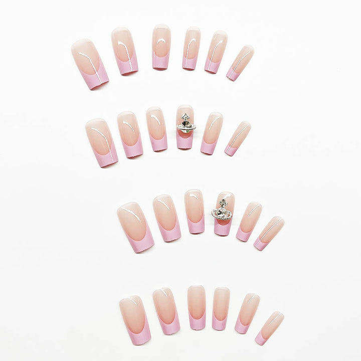 Acrylic nail set with luxurious floral and rhinestone decorations Stornfield