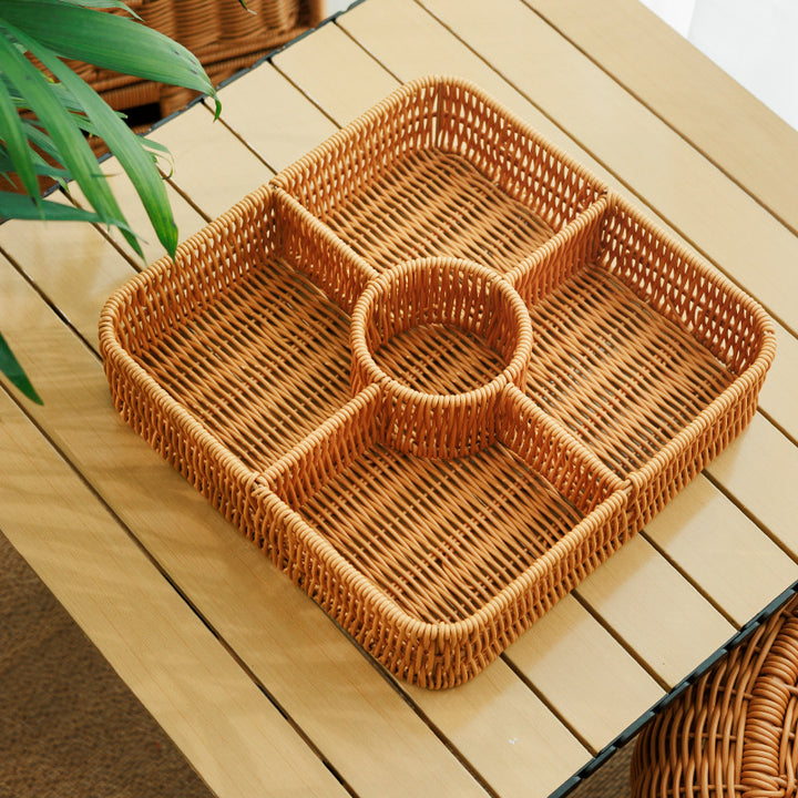 Multi-Compartment Woven Storage Basket Stornfield