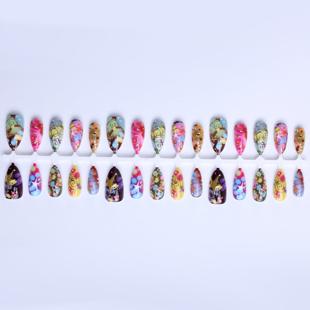 Artificial nails with handcrafted designs Stornfield