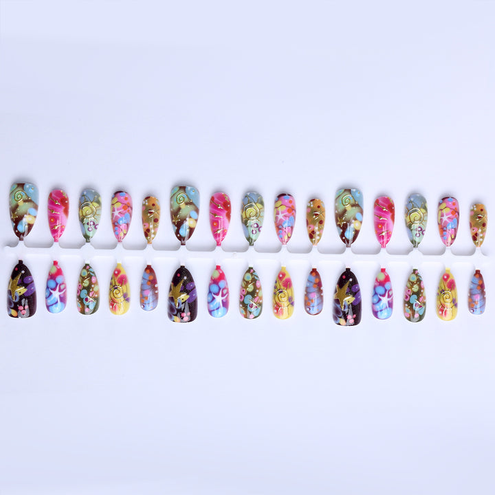 Artificial nails with handcrafted designs Stornfield