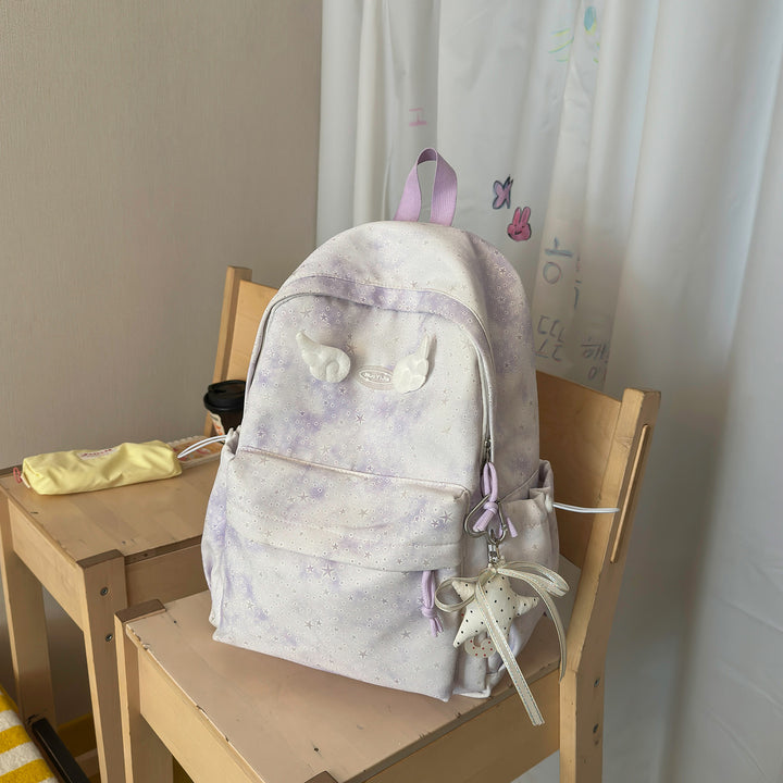 Functional Backpack with Decorative Wing Accents Stornfield