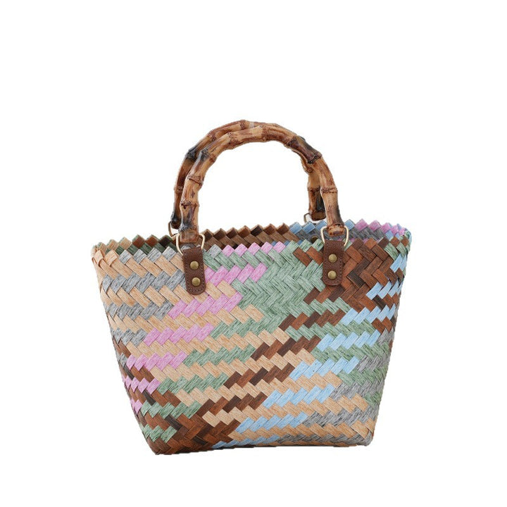 Bamboo Handle Bag Made of Braided Material Stornfield