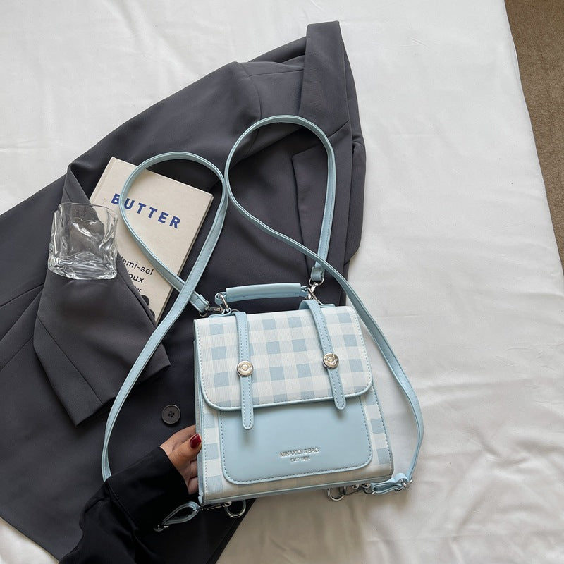 Vintage-Style Checkered Crossbody Bag Stornfield