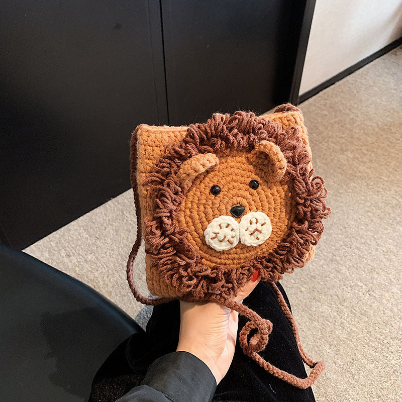Cute Animal-Themed Crochet Shoulder Bag