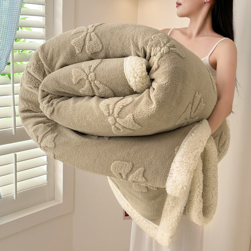 Plush Embroidered Throw Blanket