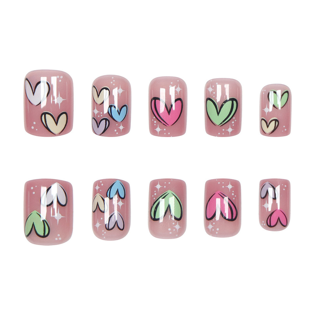 Heart-Design Press-On Nail Set Stornfield