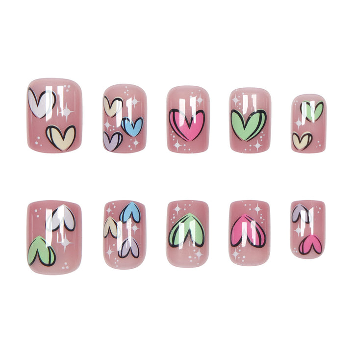 Heart-Design Press-On Nail Set Stornfield