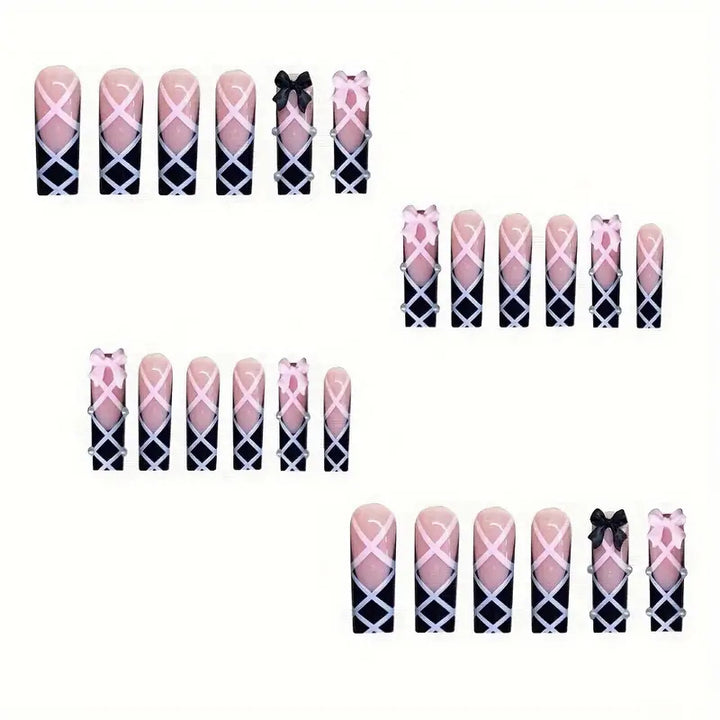 Artistic Bow-Embellished Press-On Nails Stornfield