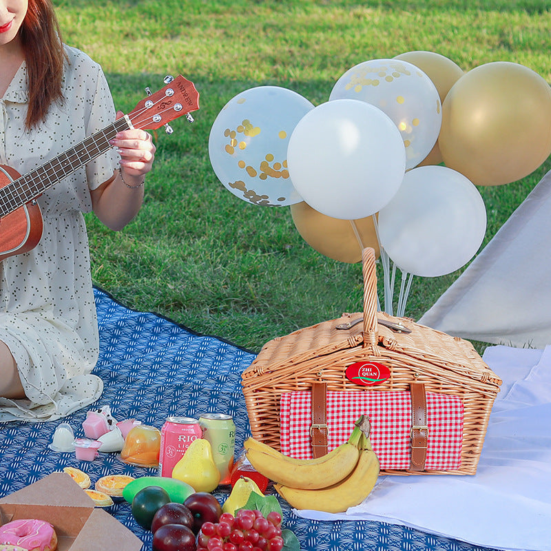 Women's picnic basket with comprehensive dining set and elegant interior lining Stornfield