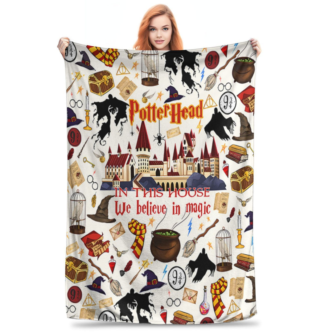 Halloween-Themed Cozy Fleece Blanket