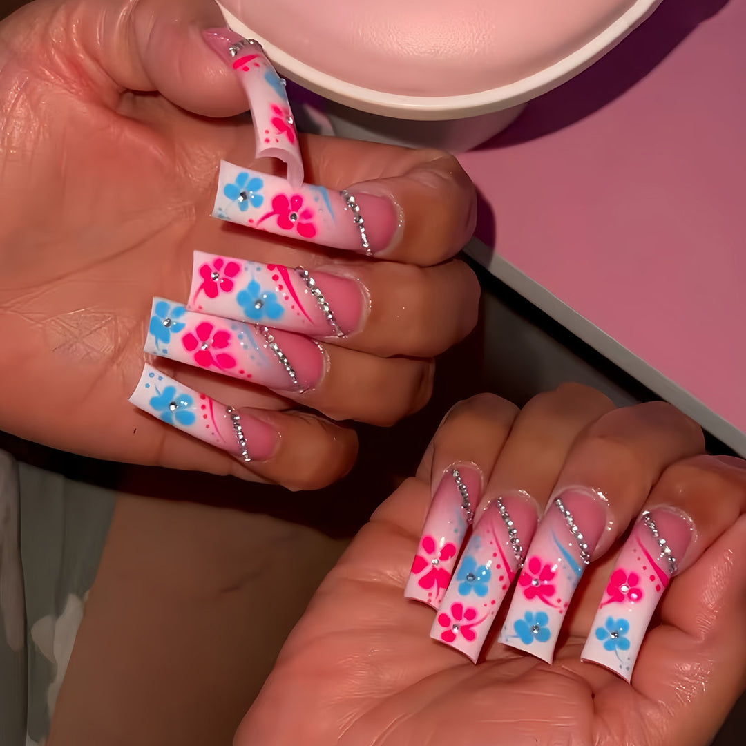 Artfully Designed Floral Press-On Nails Stornfield