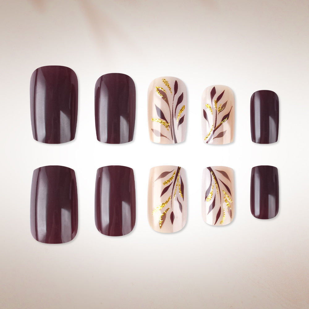 Elegant Botanical Nail Art Press-On Set Stornfield