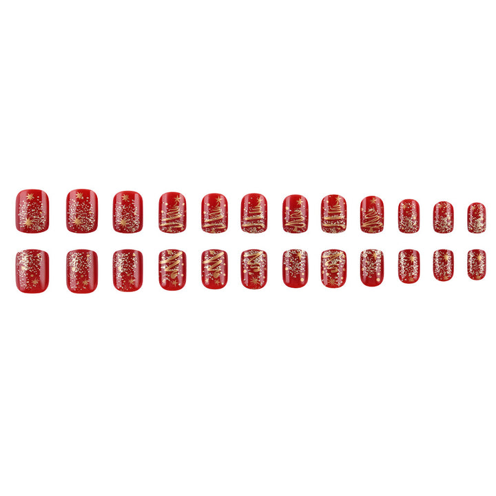 Festive Holiday-Themed Press-On Nail Art Stornfield