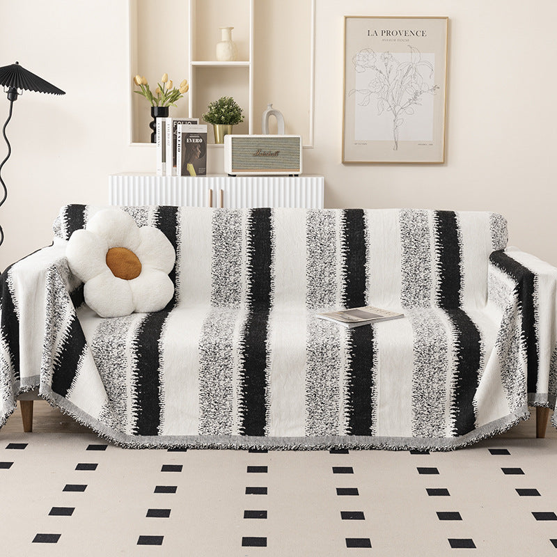 Textured Striped Throw Blanket