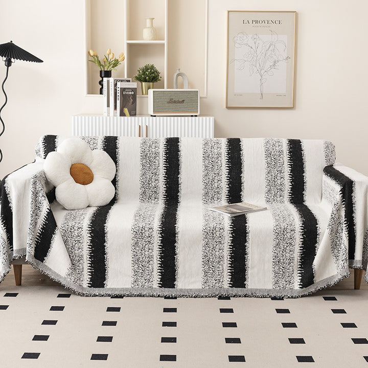 Textured Striped Throw Blanket