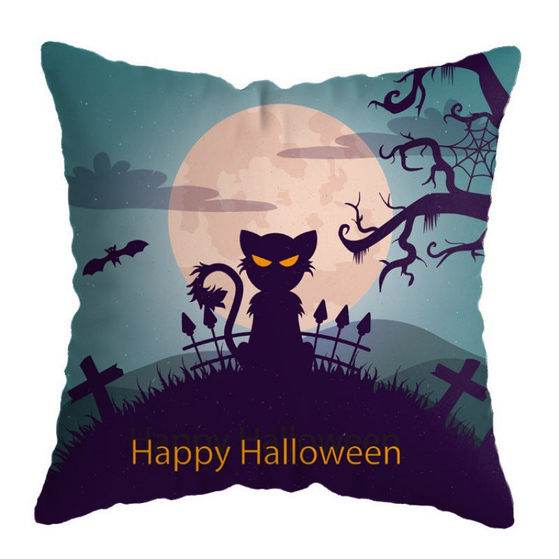 Artistic Halloween-Themed Decorative Throw Pillow