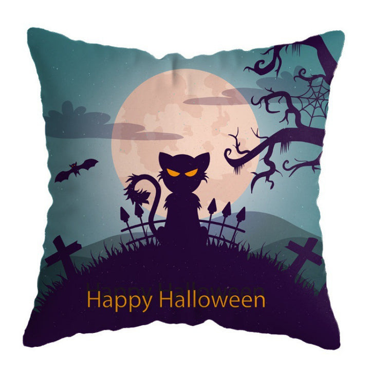 Artistic Halloween-Themed Decorative Throw Pillow