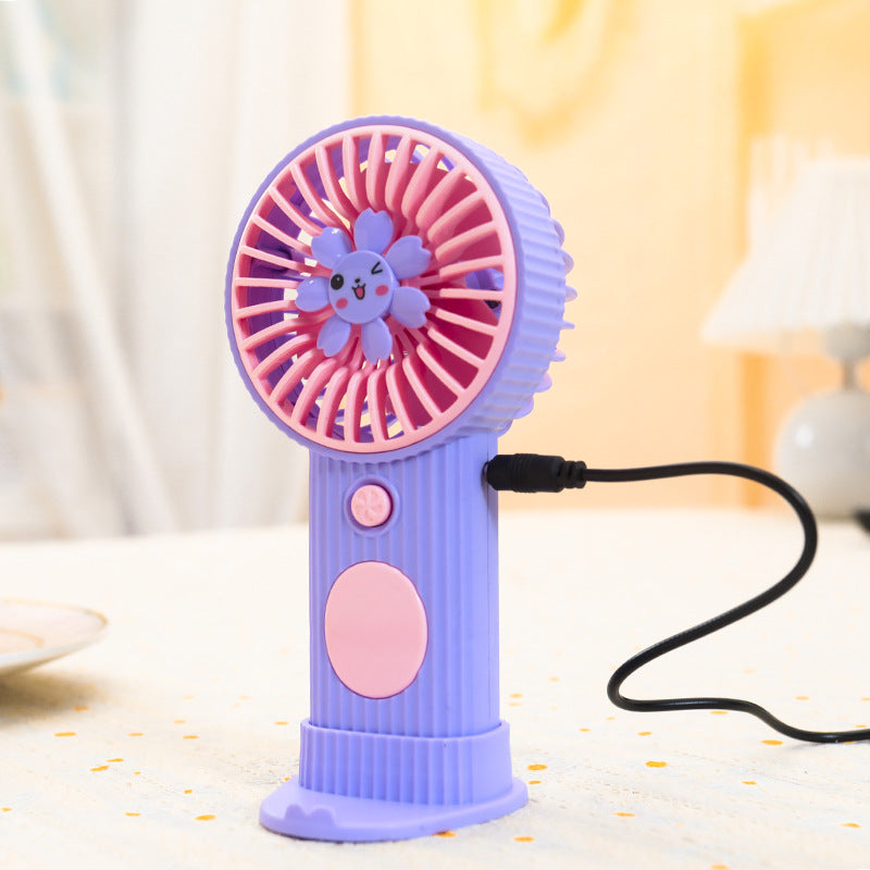 Ladies Compact Hand Fan with Flower Motif Stornfield