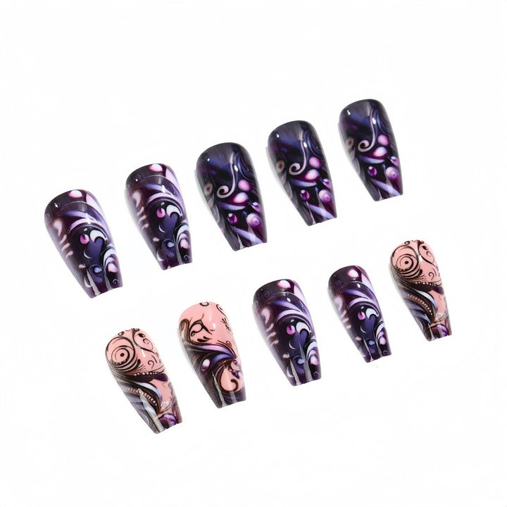 Artificial nails with floral patterns Stornfield
