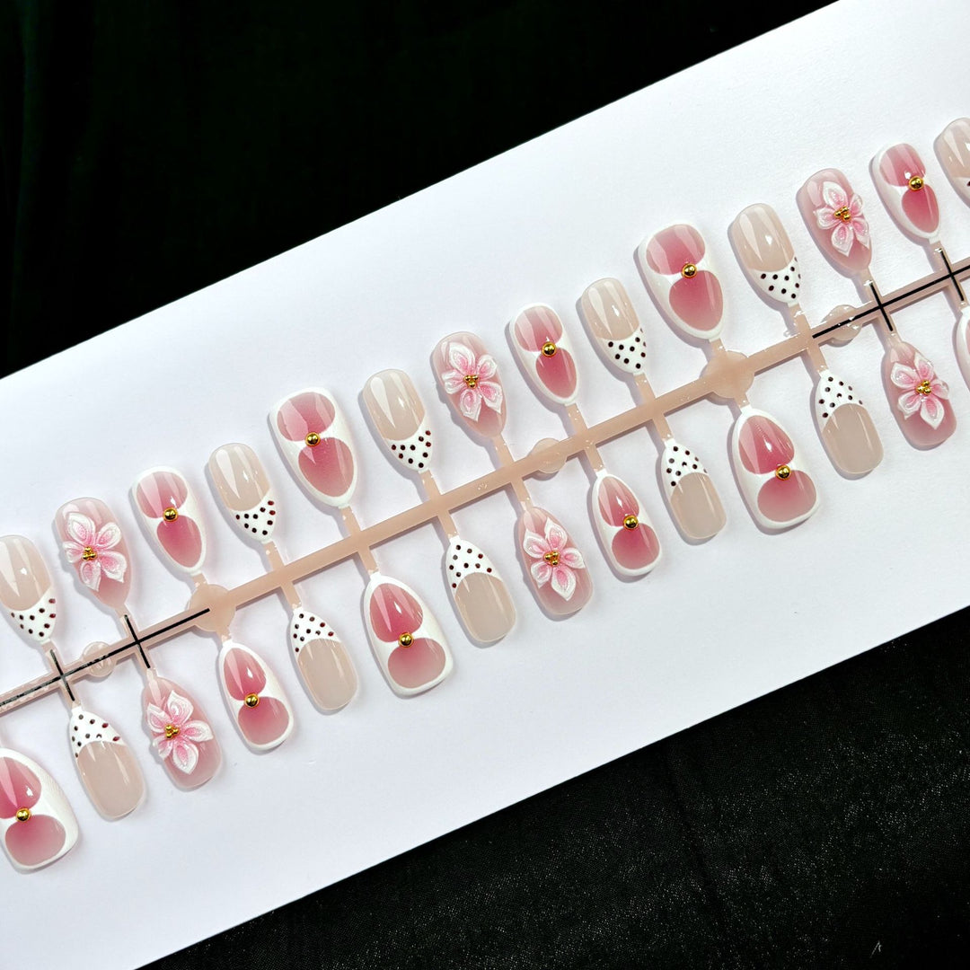 Premium Floral Press-On Nail Design Set