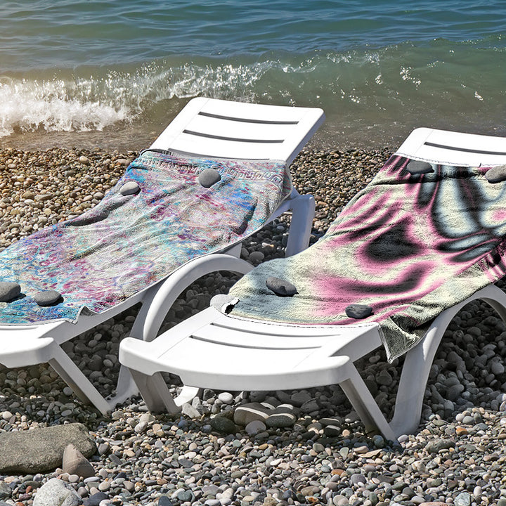 Beach towel made of skin-friendly microfiber with a creative pattern mix Stornfield