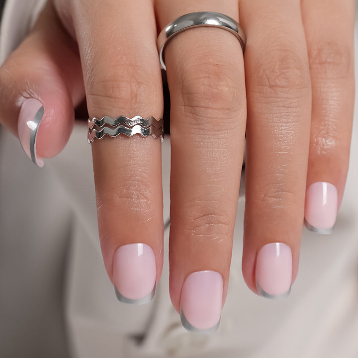 Artificial Nails in Natural French Tip Design Stornfield