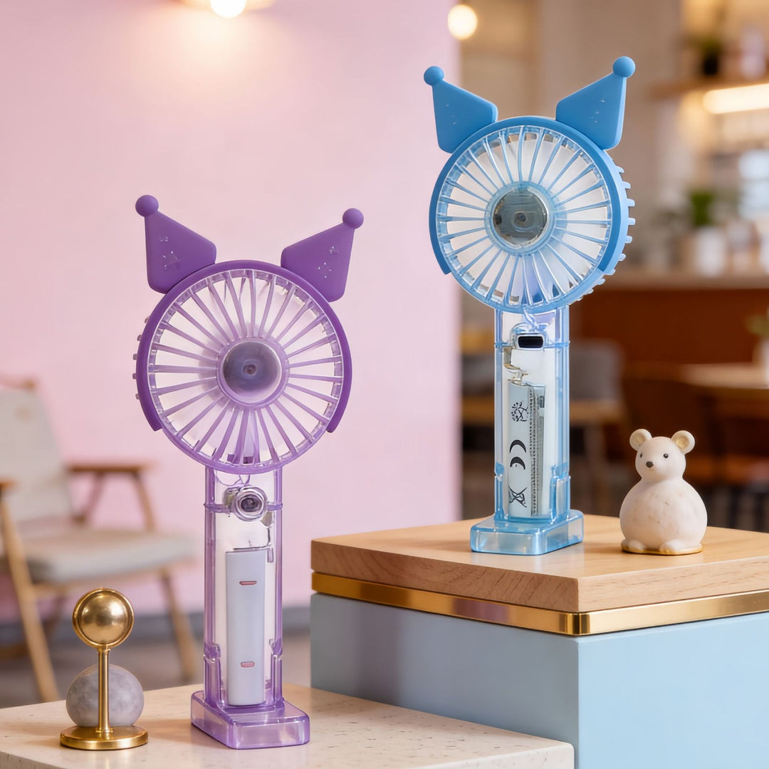 Women's Portable Handheld Fan with LED Lighting and Spray Function Stornfield