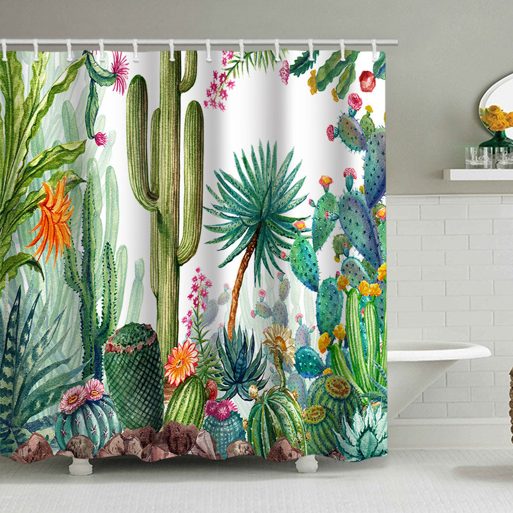 Cactus Garden-Themed Shower Curtain Stornfield