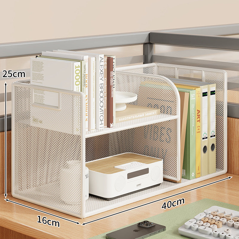 Mesh Desktop Open-Shelf Organizer with Integrated Handles and Dividers