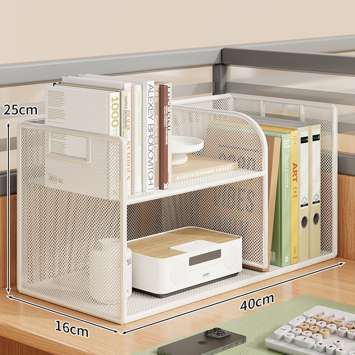 Mesh Desktop Open-Shelf Organizer with Integrated Handles and Dividers