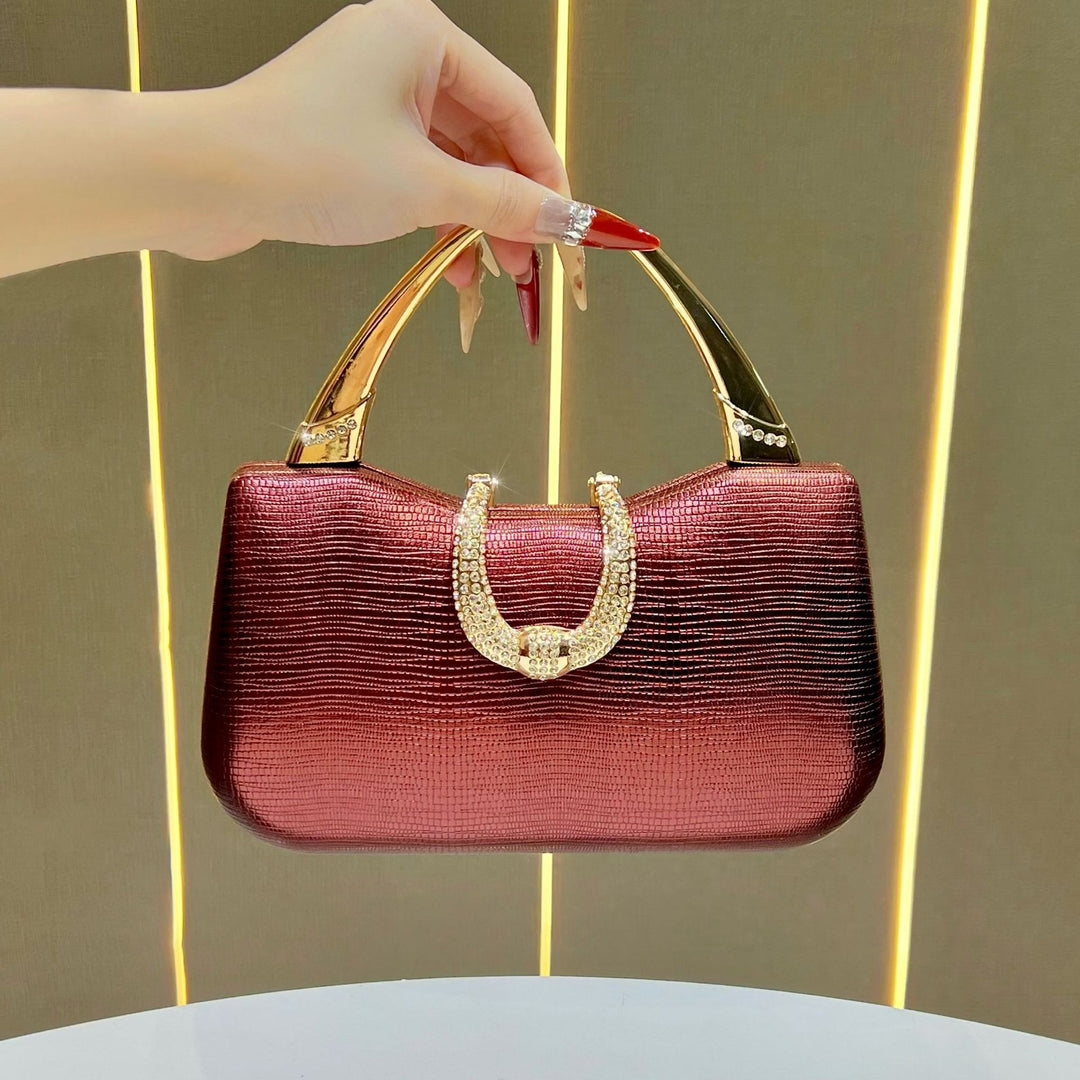 Crocodile-Effect Evening Handbag