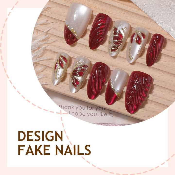 Acrylic nail set with glamorous 3D design and luxurious embellishments Stornfield