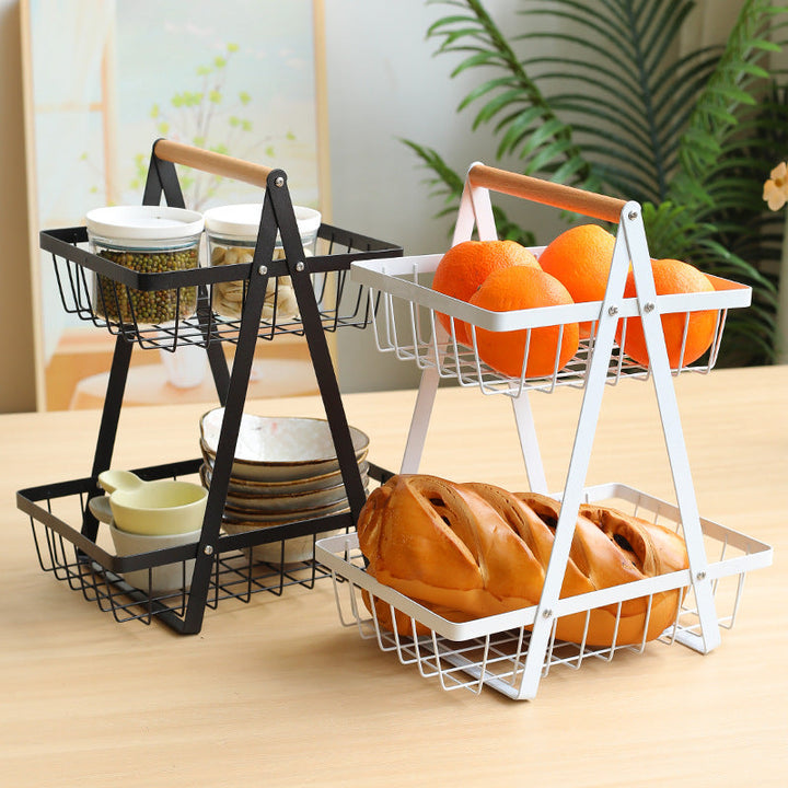 Sturdy Two-Tier Metal Storage Basket Stornfield
