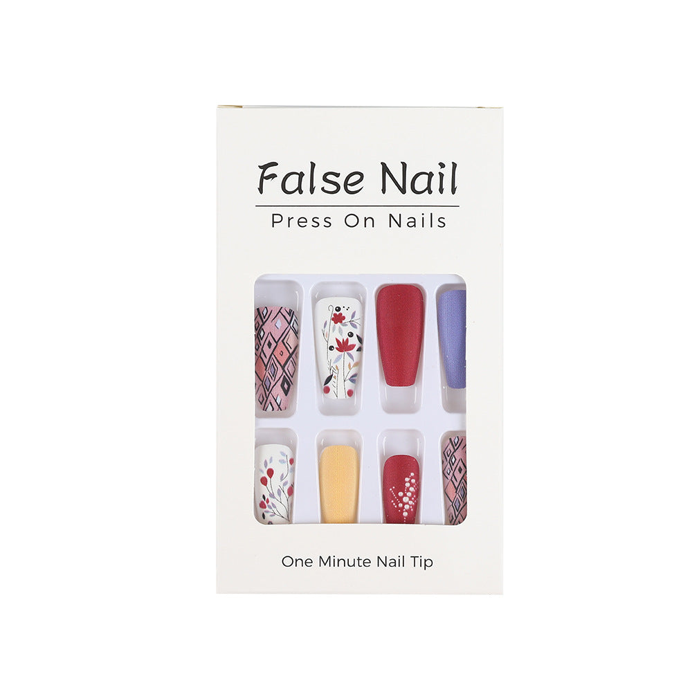 Artificial Nails Set with Floral and Geometric Patterns Stornfield