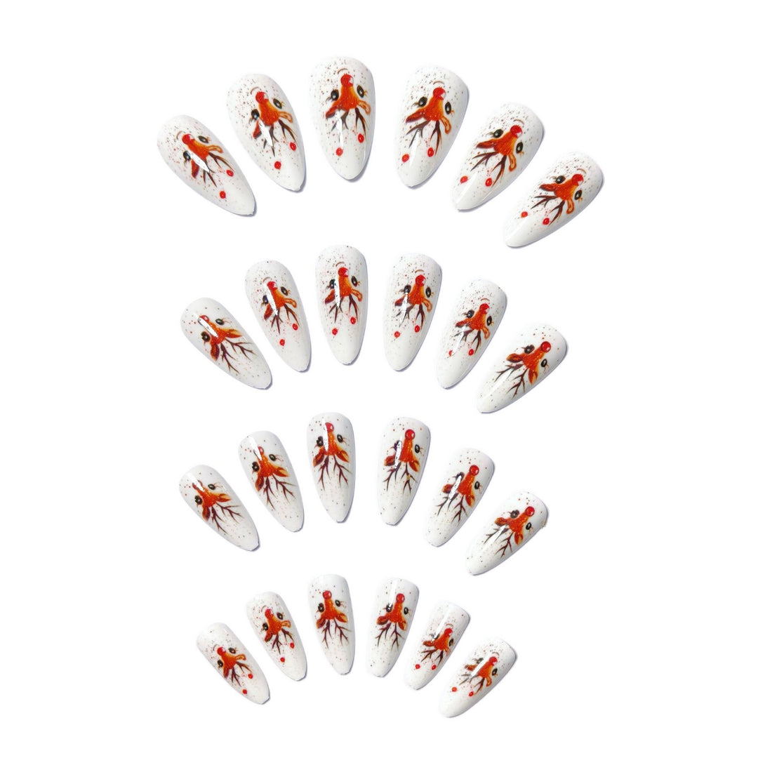 Artifical nails with Festive Reindeer Motif Stornfield
