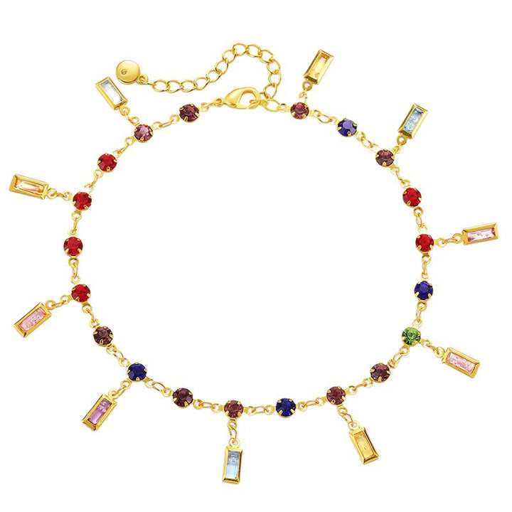 Colorful Gemstone Charm Anklet Stornfield