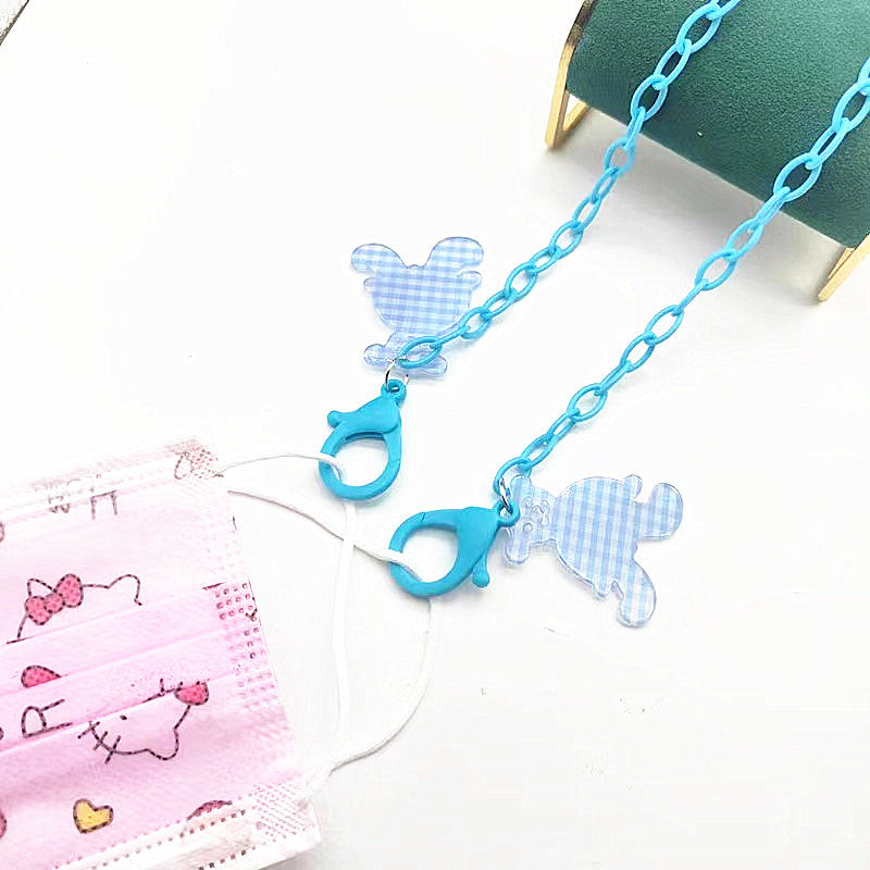Glasses strap made of transparent resin with rainbow pendant Stornfield