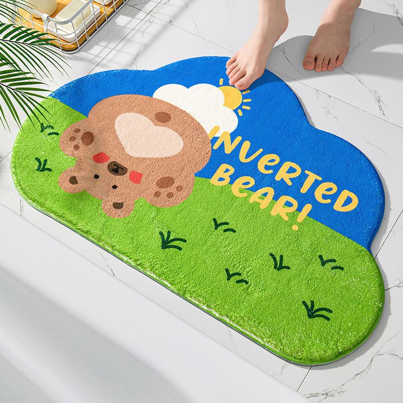 Plush Colorful Rainbow Bath Mat