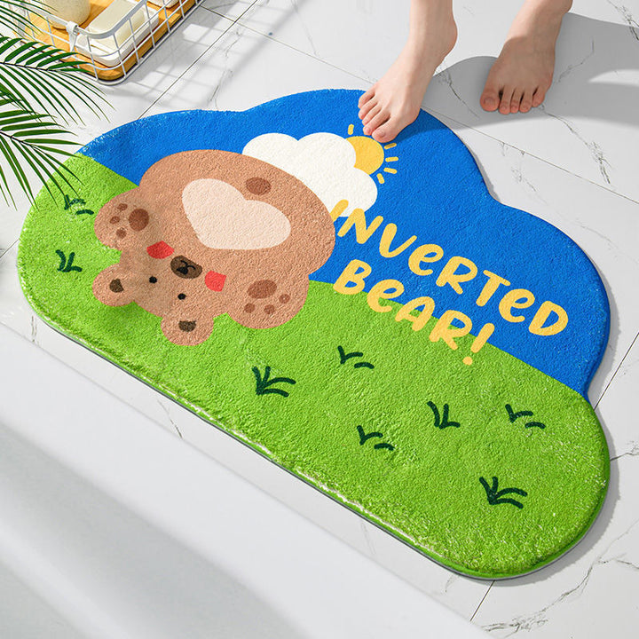 Plush Colorful Rainbow Bath Mat