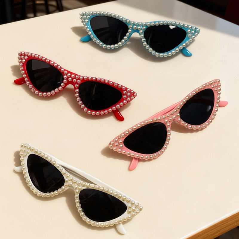 Pearl-Embellished Cat Eye Sunglasses Stornfield