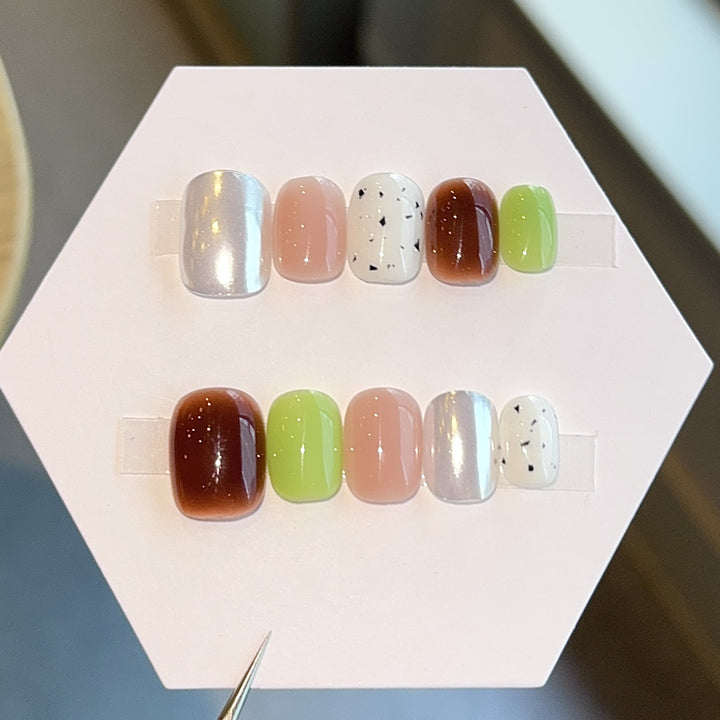 Artificial nails with modern design and varied accents Stornfield