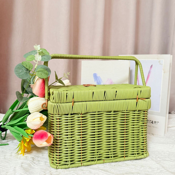 Women's Handcrafted Rattan Picnic Basket Stornfield