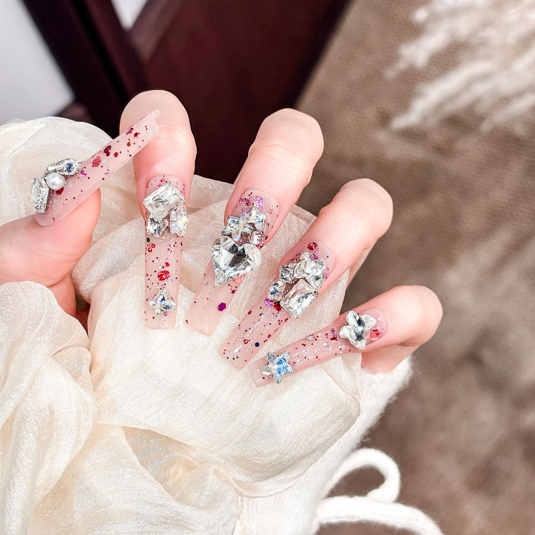 Glamorous Glitter Press-On Nail Tips