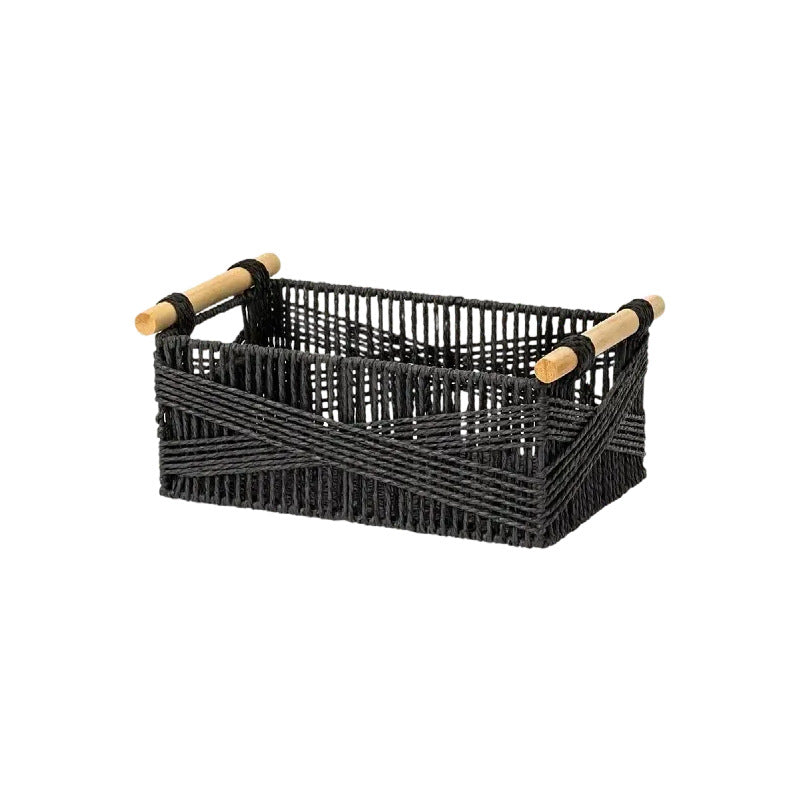 Handwoven Storage Basket with Wooden Handles Stornfield