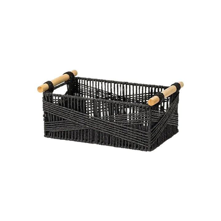 Handwoven Storage Basket with Wooden Handles Stornfield