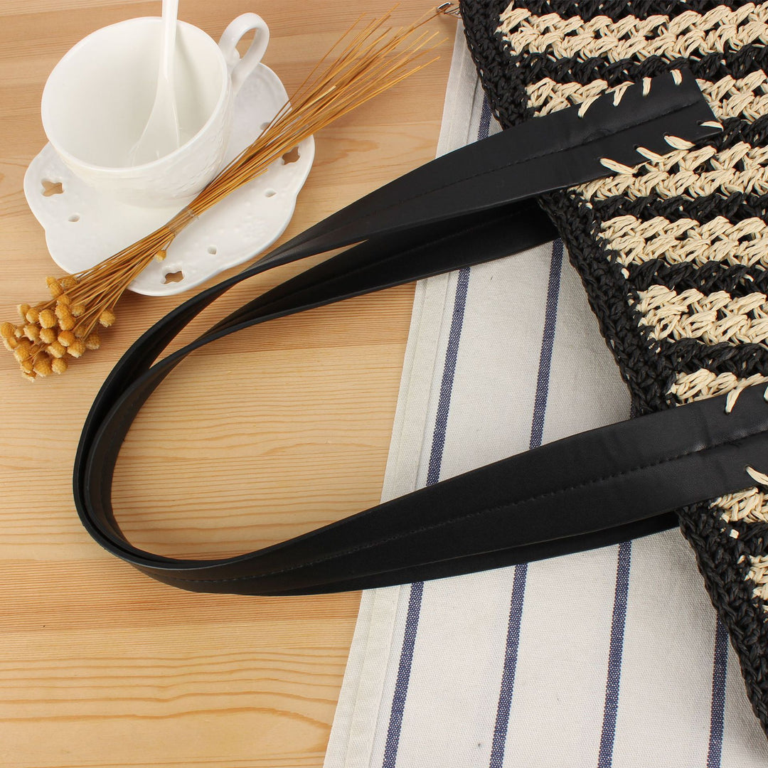 Handbag with Elegant Striped Design and Sturdy Leather Handles Stornfield