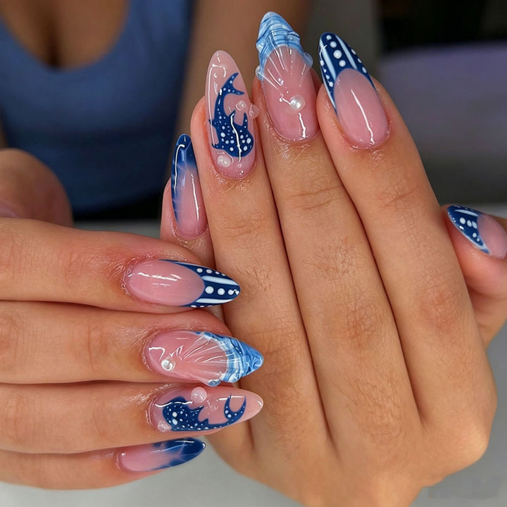 Elegant Press-On Nail Tips with Decorative Bow Stornfield